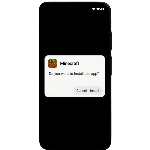 this images install button for Minecraft APK