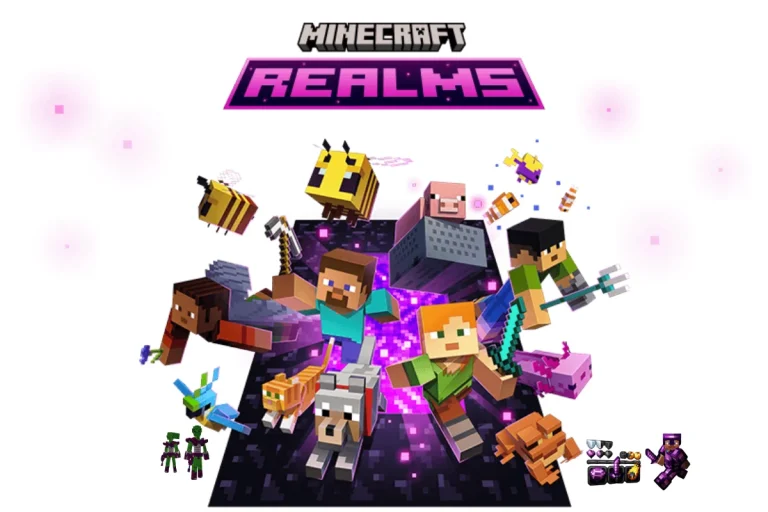 This image is about Minecraft realms that connected with Microsoft account
